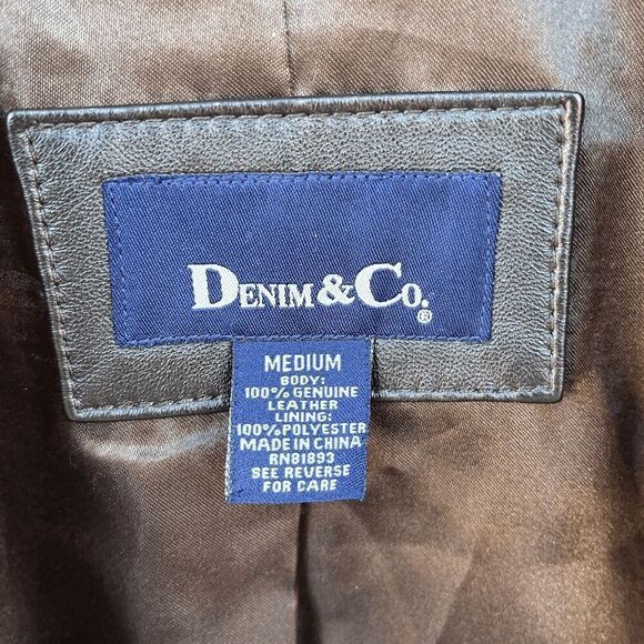 Chocolate Brown Leather Blazer by Denim & Co. | Medium | Timeless Sophistication - Picture 4 of 8
